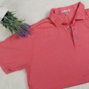Peter Millar Striped Sumter Orange Polo Sz XXL